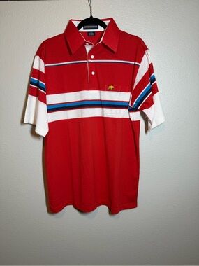 Vintage Golden Bear Jack Nicklaus 1980s Soft Thin Polo Shirt golf large striped